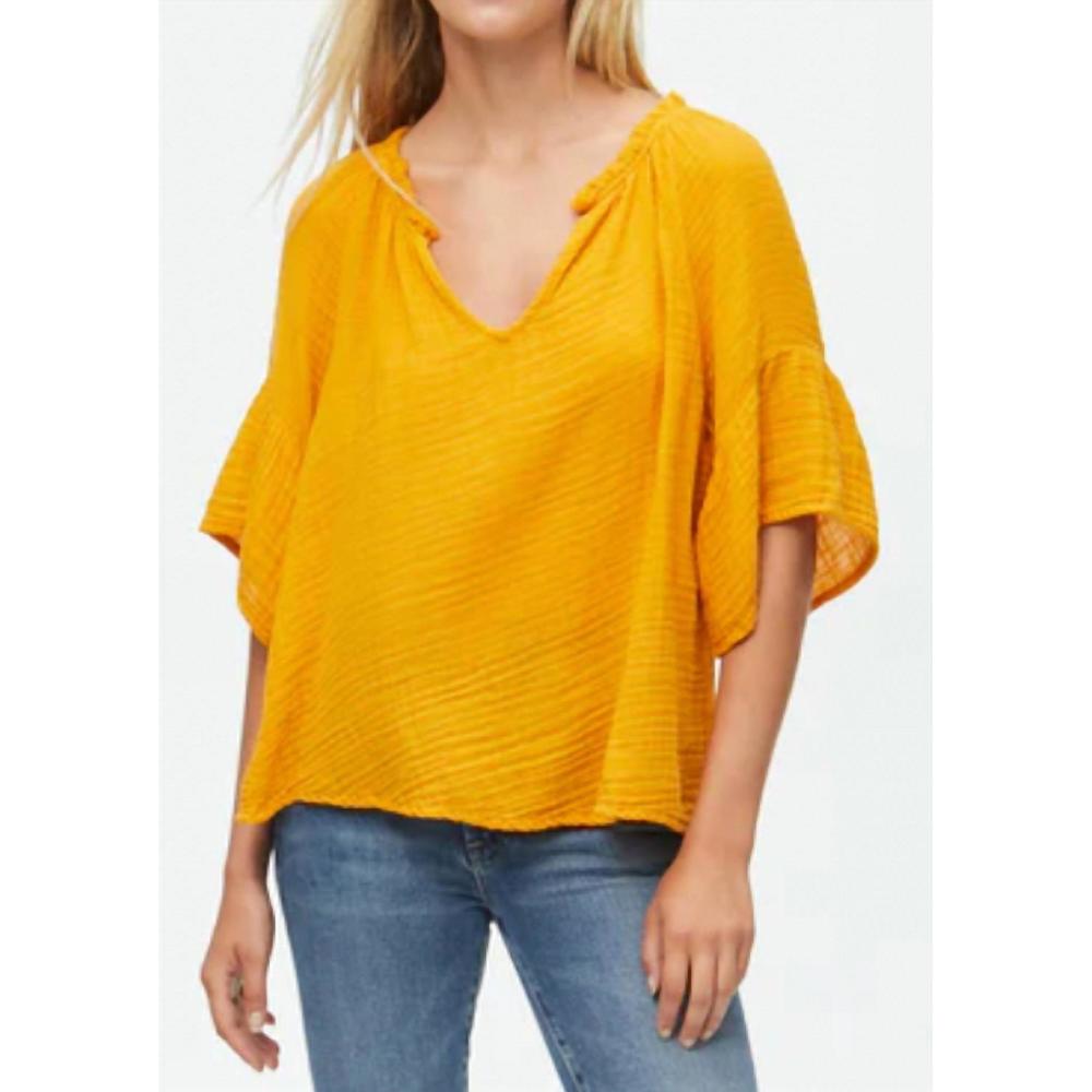 NEW MICHAEL STARS savanah double gauze top in marigold